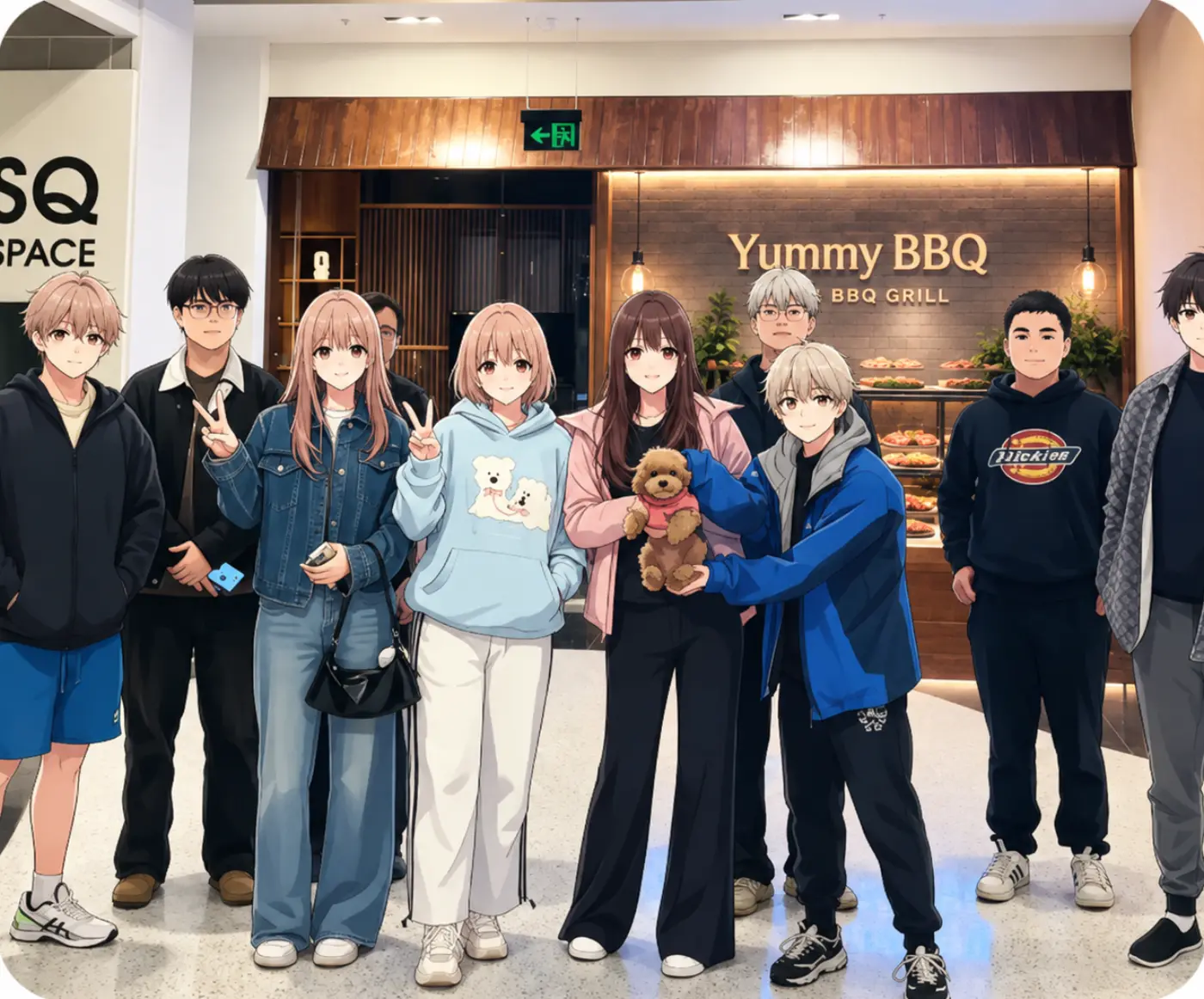 Club members out together for dinner after a session